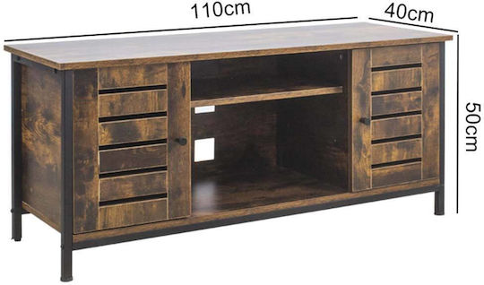 Έπιπλο Τηλεόρασης Μαύρο Μ110xΠ50xΥ40cm
