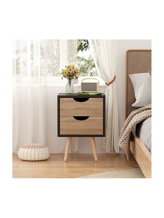 Nachttisch Holz Schwarz 29.7x29.7x45cm