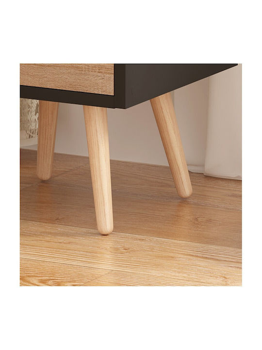 Nachttisch Holz Schwarz 29.7x29.7x45cm