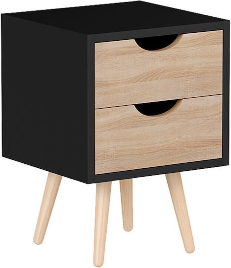 Noptieră Lemnoasă Negru 29.7x29.7x45cm