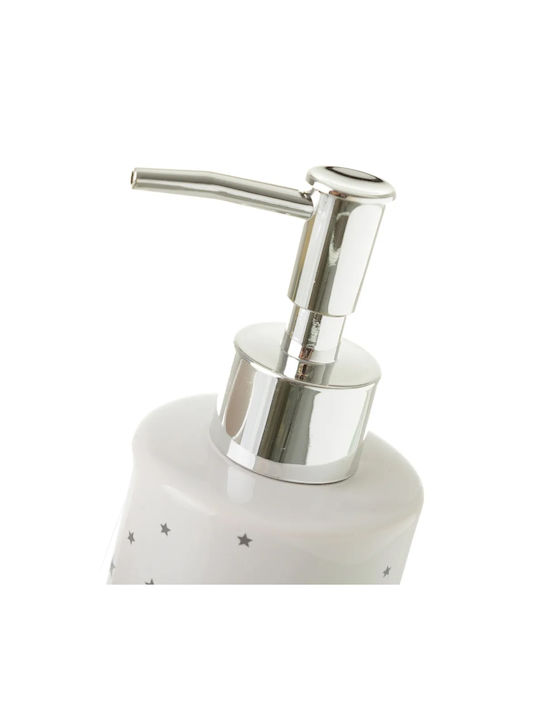 Bakaji Bathroom Accessory Set 2 Pieces Ceramic Soap Dispenser Tumbler Holder Gray Stars 02839914