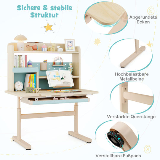 Kinder Schreibtisch Blau 100x60x135cm