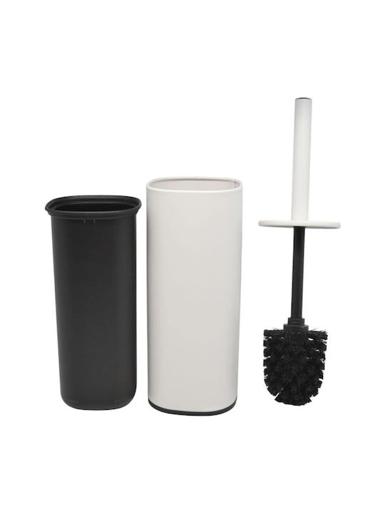 Ankor Metallic White Bathroom Toilet Brush