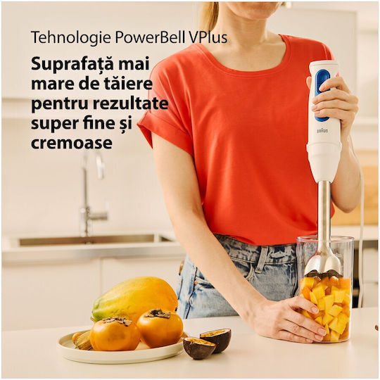 Braun MultiQuick 3 Blender de Mână cu Tijă din Inox 900W Alb