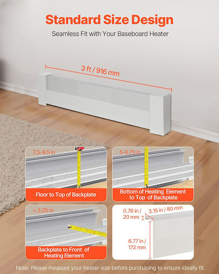 Vevor Radiator Cover 3 Ft 916 Mm White Dbjrqgthjbascf4nr001v0