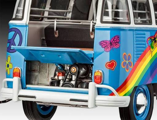 Revell Volkswagen T1 Samba Bus "Flower Power" Modeling Figure Car 169 Pieces in Scale 1:24 18.1cm.