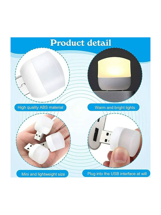 Λαμπάκια LED Θερμό Λευκό USB σε Σειρά 3τμχ