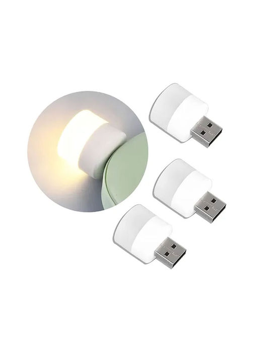 Λαμπάκια LED Θερμό Λευκό USB σε Σειρά 3τμχ