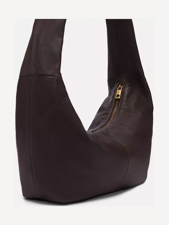 Leder Damentasche Schultertasche Braun