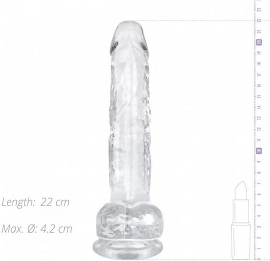 Easytoys Realistic Dildo with Balls and Suction Cup Transparent