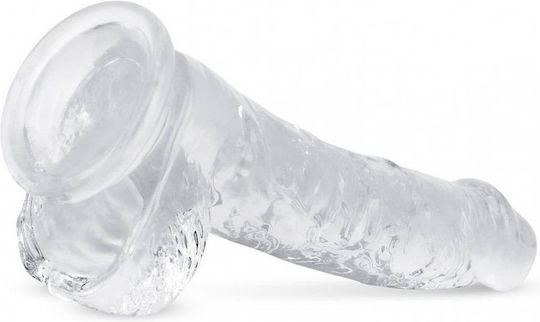 Easytoys Dildo realist cu Testicule și Ventuză Transparent