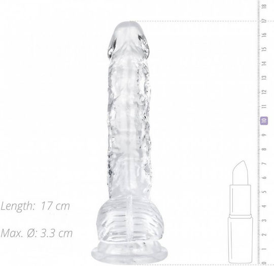 Easytoys Dildo realist cu Testicule și Ventuză Transparent
