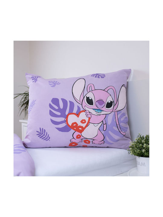 Disney Lilo And Stitch Kids Duvet Cover Single Cotton Purple 140x200cm