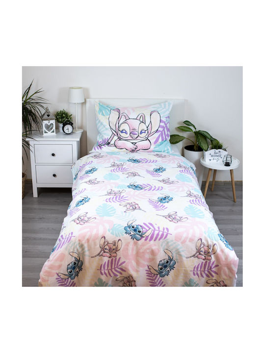 Disney Lilo And Stitch Set Kids Duvet Cover Single with Pillowcase Cotton Multicolored 140x200cm