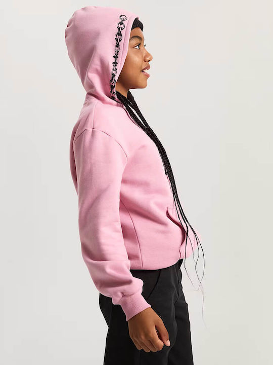 Kids Sweatshirt with Hood and Pockets Pink Dawn
