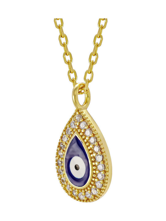Kiriakos Gofas Eye from Gold Plated Silver with Zircon