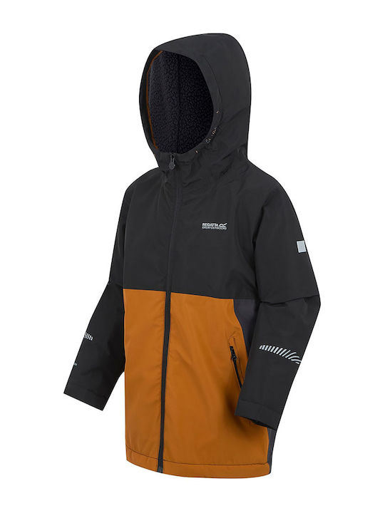 Waterproof Kids' Casual Jacket Windproof with Lining & Hood Black