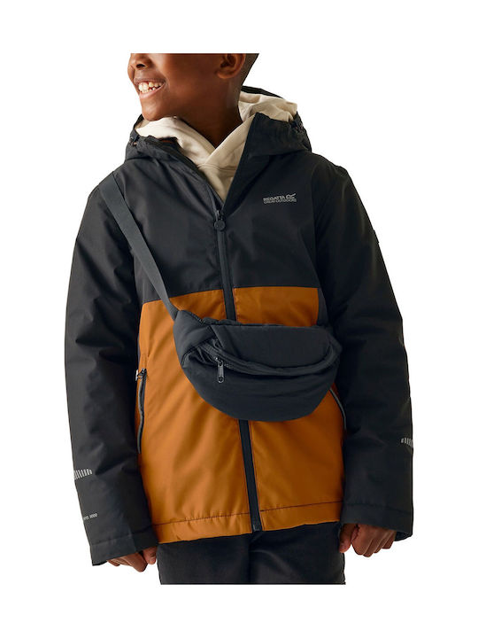 Waterproof Kids' Casual Jacket Windproof with Lining & Hood Black