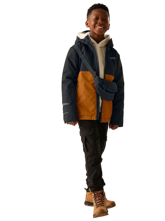 Waterproof Kids' Casual Jacket Windproof with Lining & Hood Black