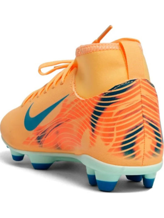 Mercurial Superfly 10 Club Kylian Mbappé FG/MG Детски Футболни Обувки с Бутони Оранжеви