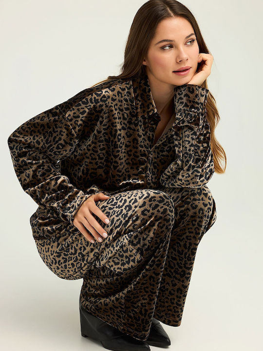 Sweatpants Jogger Velvet Animal Print