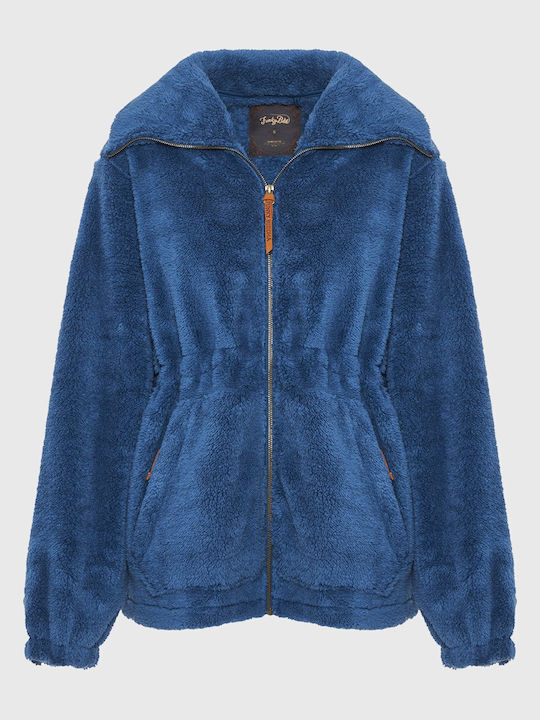 Fleece Damen Jacke in Blau Farbe