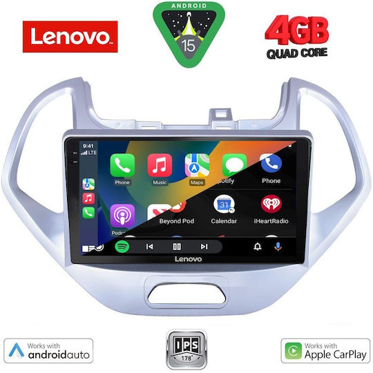 Lenovo Car Audio System for Ford Ka 2017 (Bluetooth/USB/WiFi/GPS/Apple-Carplay/Android-Auto) with Touch Screen 9"