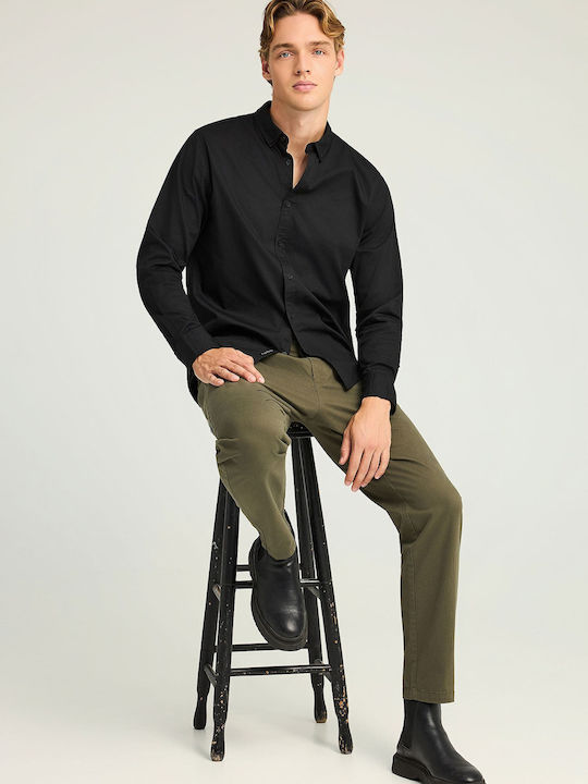 Long-sleeved Cotton Shirt Black