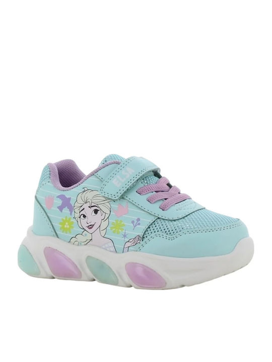 Kinder Sneakers mit Klettverschluss & Lichtern Hellblau