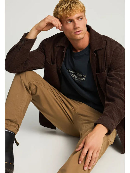 Long Sleeve Corduroy Overshirt Brown