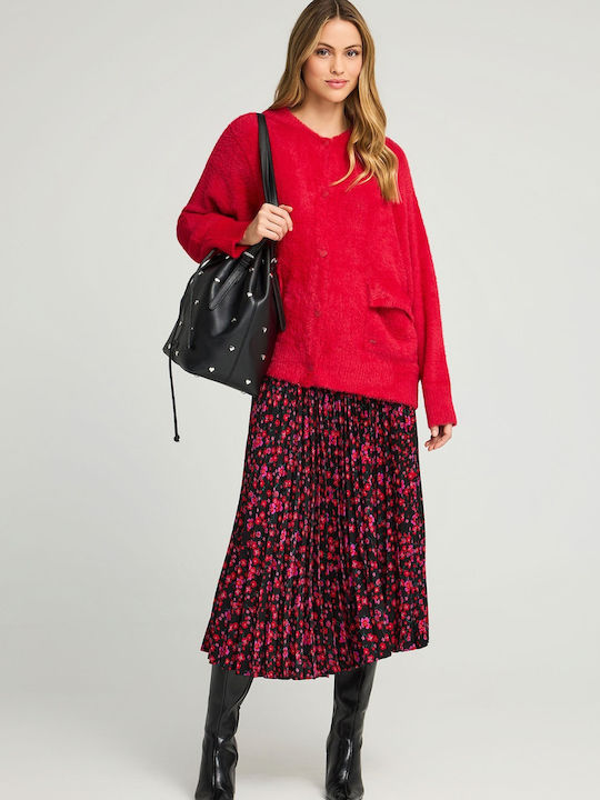 Women's Cardigan with Buttons Scarlet Red