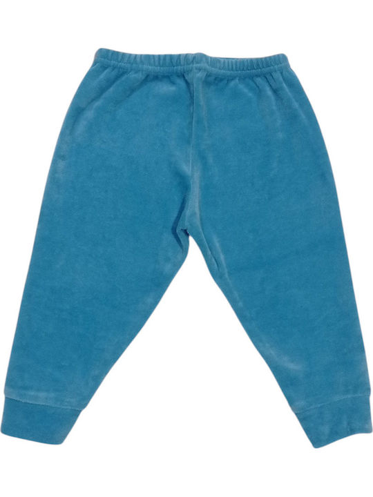 Minerva Детска пижама Зимна Кадифена Sky Blue Cute