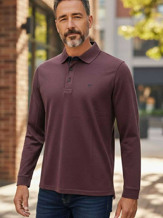 Polo Long Sleeve Burgundy Blouse