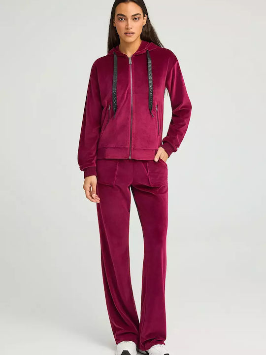 Sweatpants Velvet Burgundy