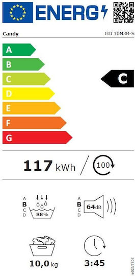 Candy GD10N3B-S Tumble Dryer 10kg with Heat Pump