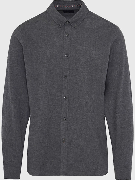 Long-sleeved Cotton Shirt Gray