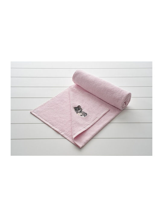 Vesta Home Σετ Βρεφικές Πετσέτες 2τμχ Kitty Ροζ Βάρους 400gr/m²