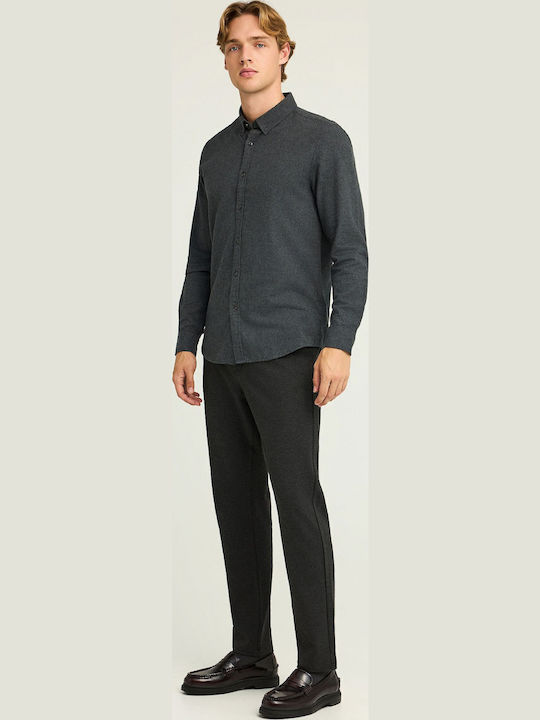 Long-sleeved Cotton Shirt Gray