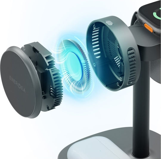 Energea Ασύρματος Φορτιστής Qi2 15W Power Delivery Γκρι (MagArctic Stand)