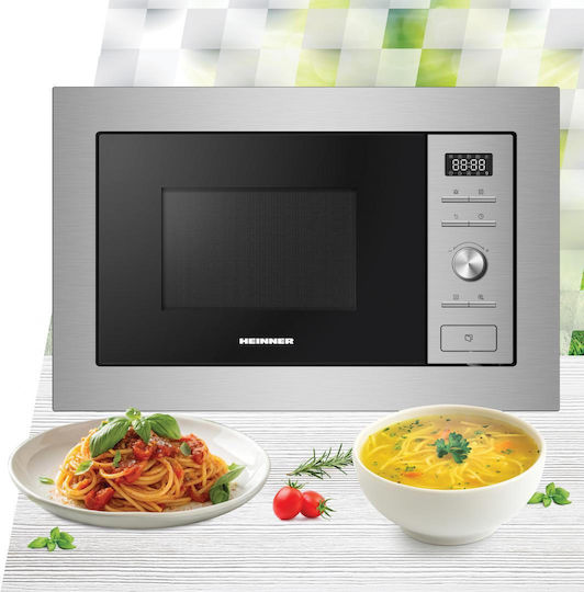 Heinner Eingebauter Mikrowellenherd mit Grill 28Es Inox