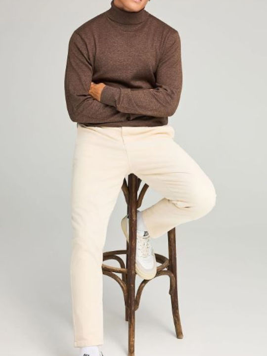 Hose Chino in Lockere Passform Ecru