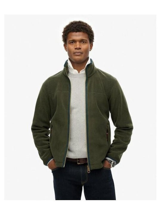 Men's Fleece Jacket Hooded Green