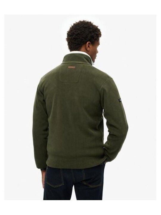Men's Fleece Jacket Hooded Green