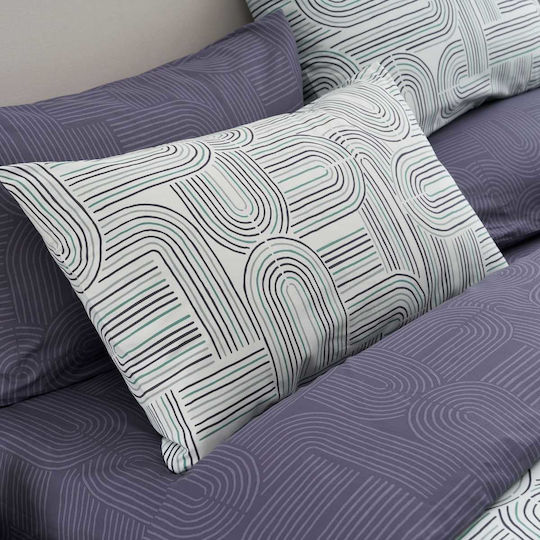 Vesta Home Duvet Cover Set Cotton Single with Pillowcase 170x240 Lorena Petrol-grey