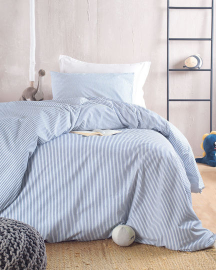 Rythmos Комплект Плик за Завивка Памучен Единичен с Калъфка 160x250 Motiv Dark Blue
