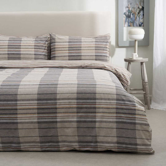 Vesta Home Bettbezüge Set Bristol Baumwolle 170x240cm Einzeln mit Kissenbezug Beiges