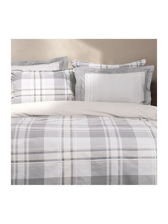 Nima Duvet Cover Set Cotton Single with Pillowcase 160x240 Arthur Grey-beige