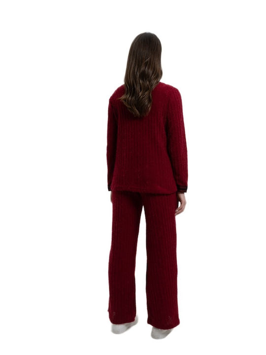 Giota Winter Damen Pyjama-Hose Rot