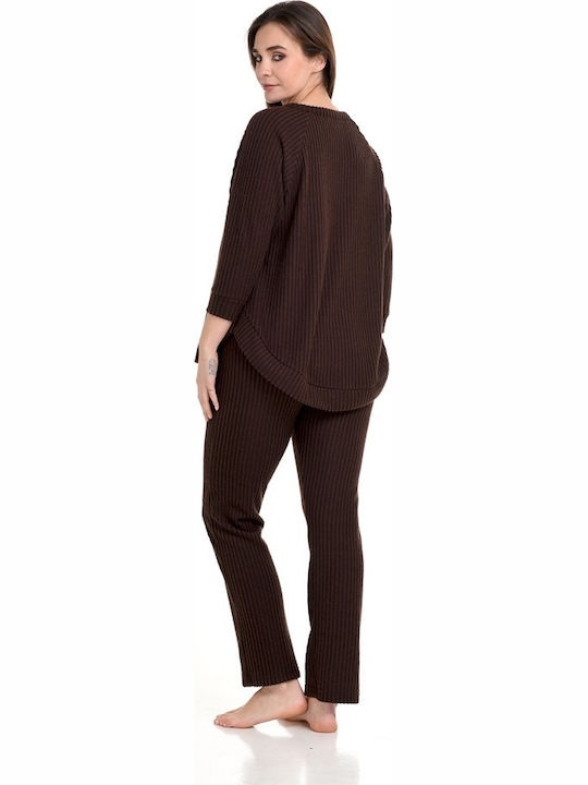 Zen by Daisy Set Pijamale pentru Femei Maro