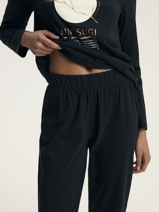 Henderson Winter Damen Pyjama-Set Schwarz